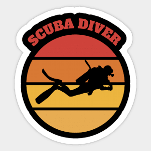 Sunset Dive Silhouette Sticker